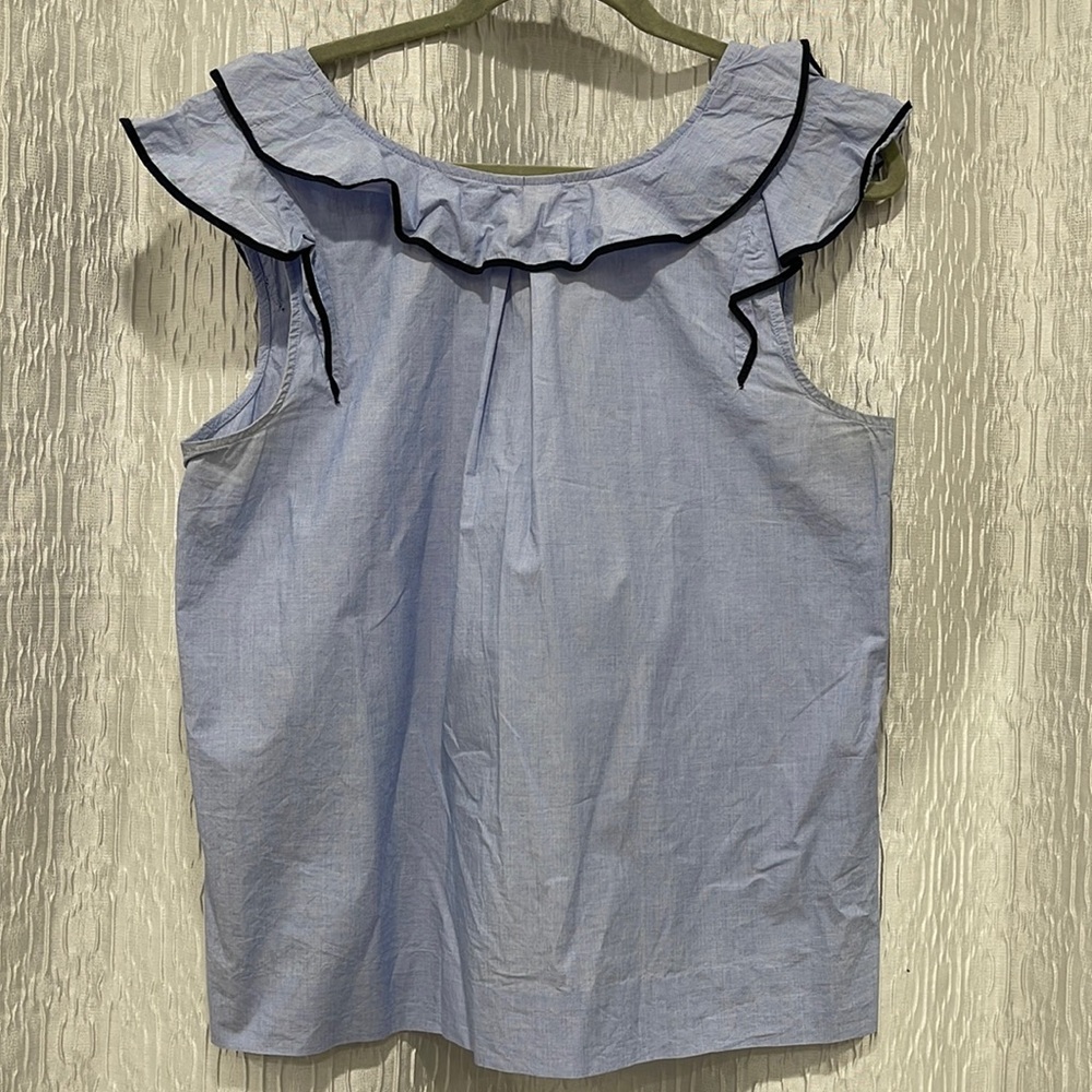 J crew ruffle neck tank